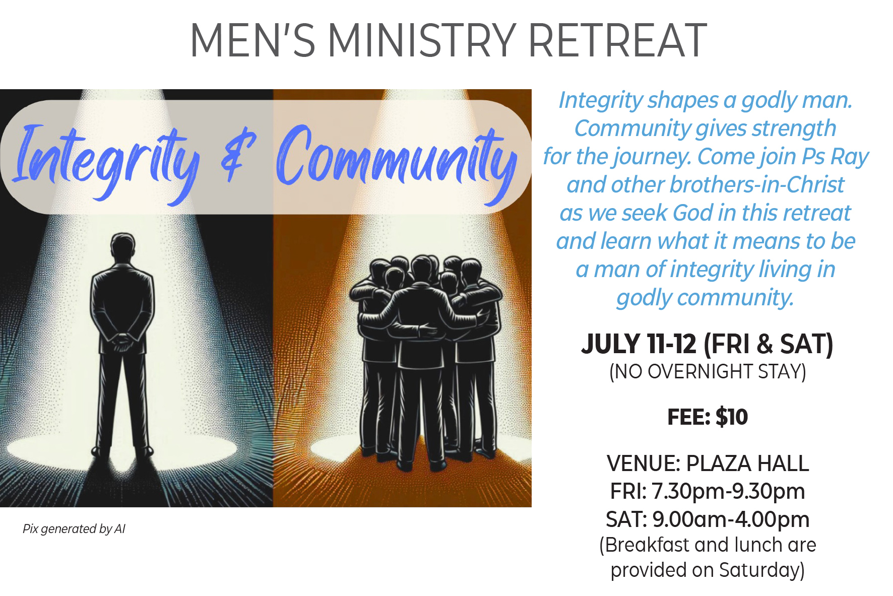 Men's Ministry Retreat - Integrity & Community