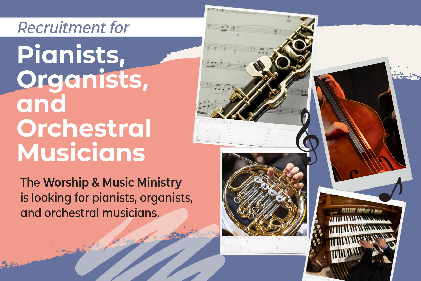 Recruitment for Pianists, Organists, and Orchestral Musicians