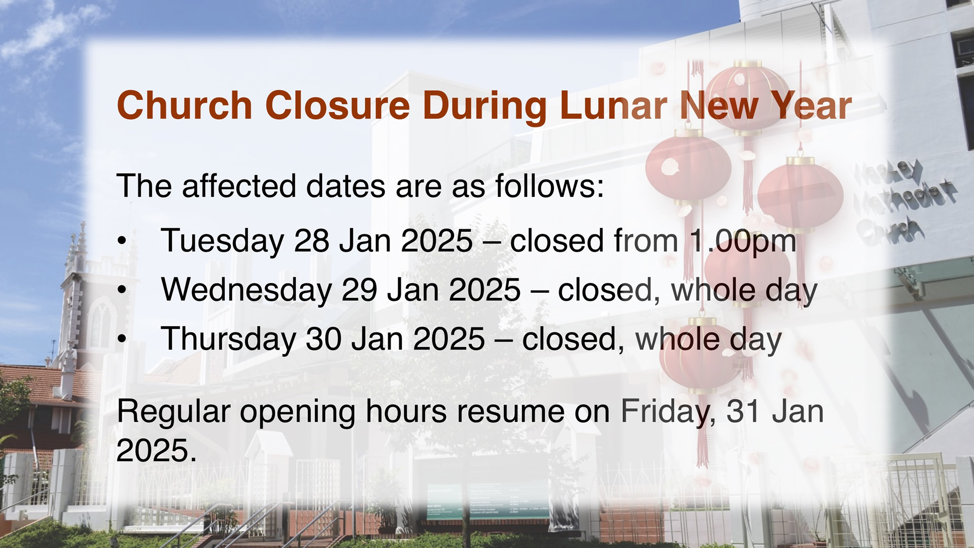 CNY 2025 Closure